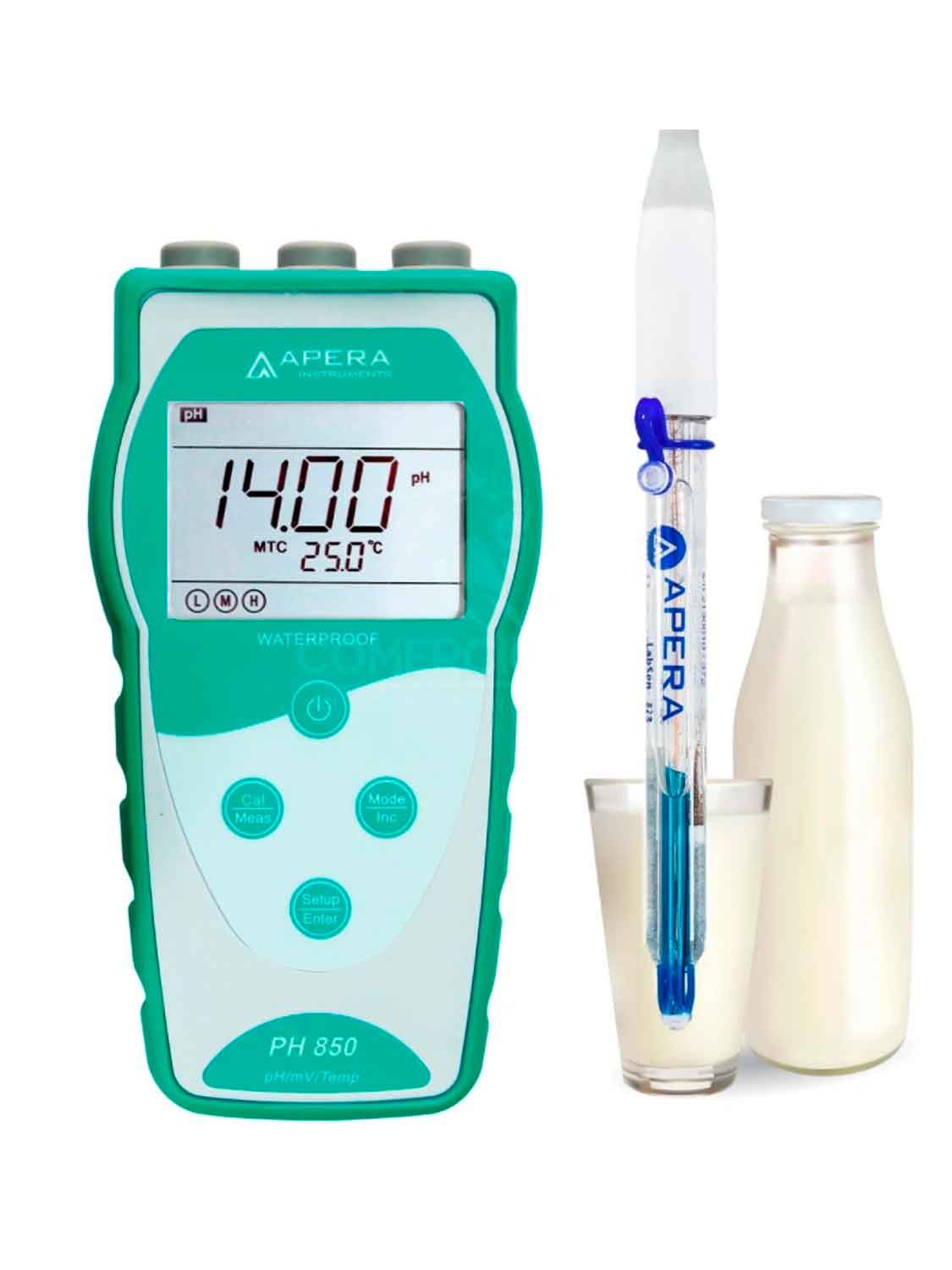 Medidor de pH con electrodo de pH y baterías, probador de pH para agua,  leche, queso, tierra, alimentos