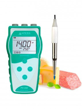 Kit de medidor de pH portátil para muestras de alimentos y semisólidas, equipado con sonda LanSen® 753 Spear (PH850-SS)