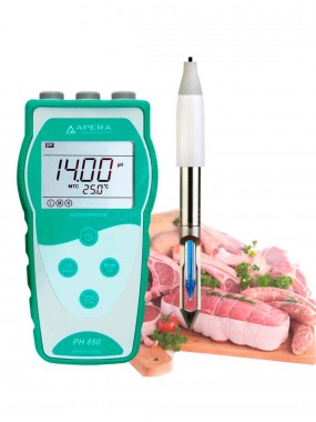 Kit de medidor de pH portátil para carne, equipado con electrodo de pH LanSen®763 Blade Spear (PH850-MT)