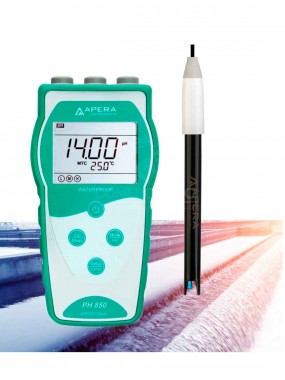 Medidor de pH portátil para tratamiento de aguas residuales, equipado con electrodo LabSen® 333 (PH850-WW)