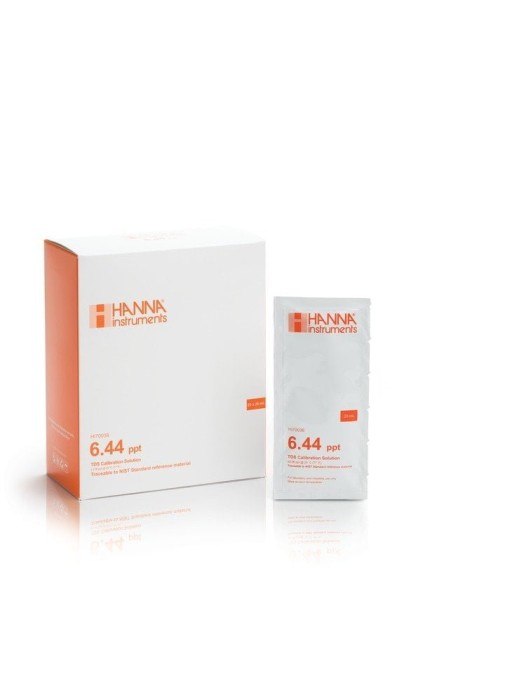 Solución estándar de TDS de 6.44 g/L (ppt) (25 pzas. x 20 mL) - HI70038P - HANNA PERÚ