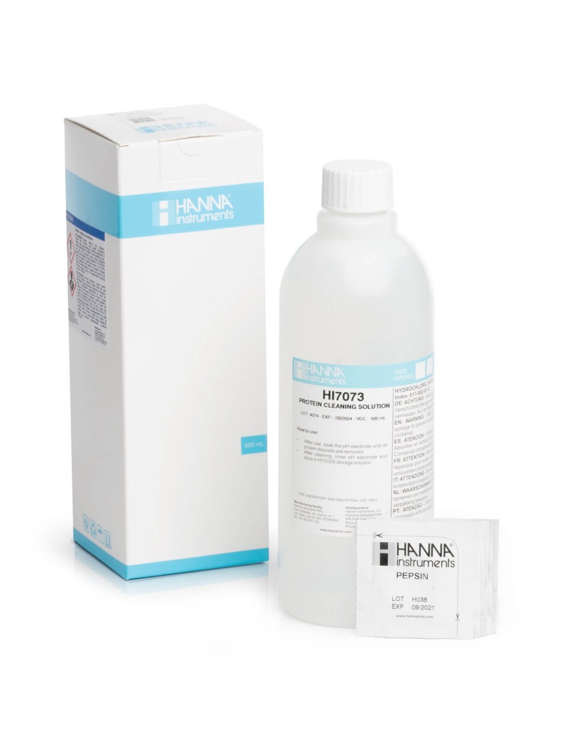 Solución limpiadora para proteínas, frasco de 500 mL - HI7073L - HANNA PERÚ