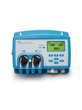 Controlador de pH/ORP/temperatura para piscinas y spas, con celda de flujo y salidas analógicas, 115/230V (BL121-20) HANNA