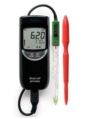 Medidor portátil de pH marca Hanna para medición directa en suelo modelo (HI99121)